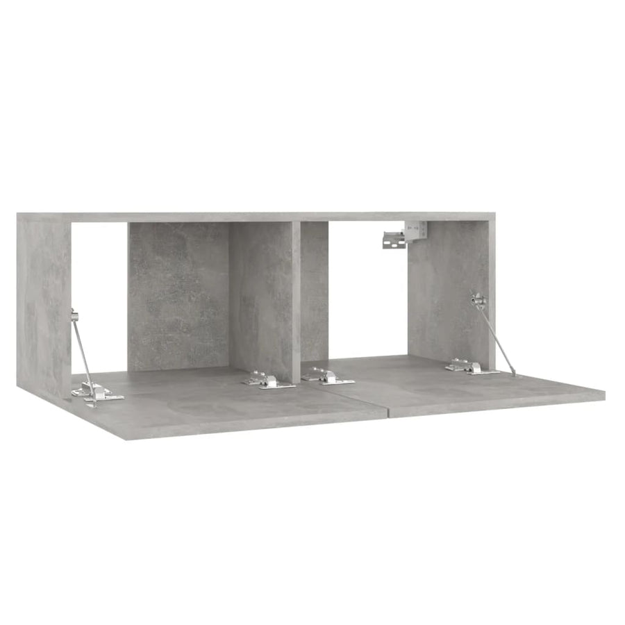 Tv-meubel 80x30x30 cm bewerkt hout betongrijs 80 x 30 x 30 cm Betongrijs