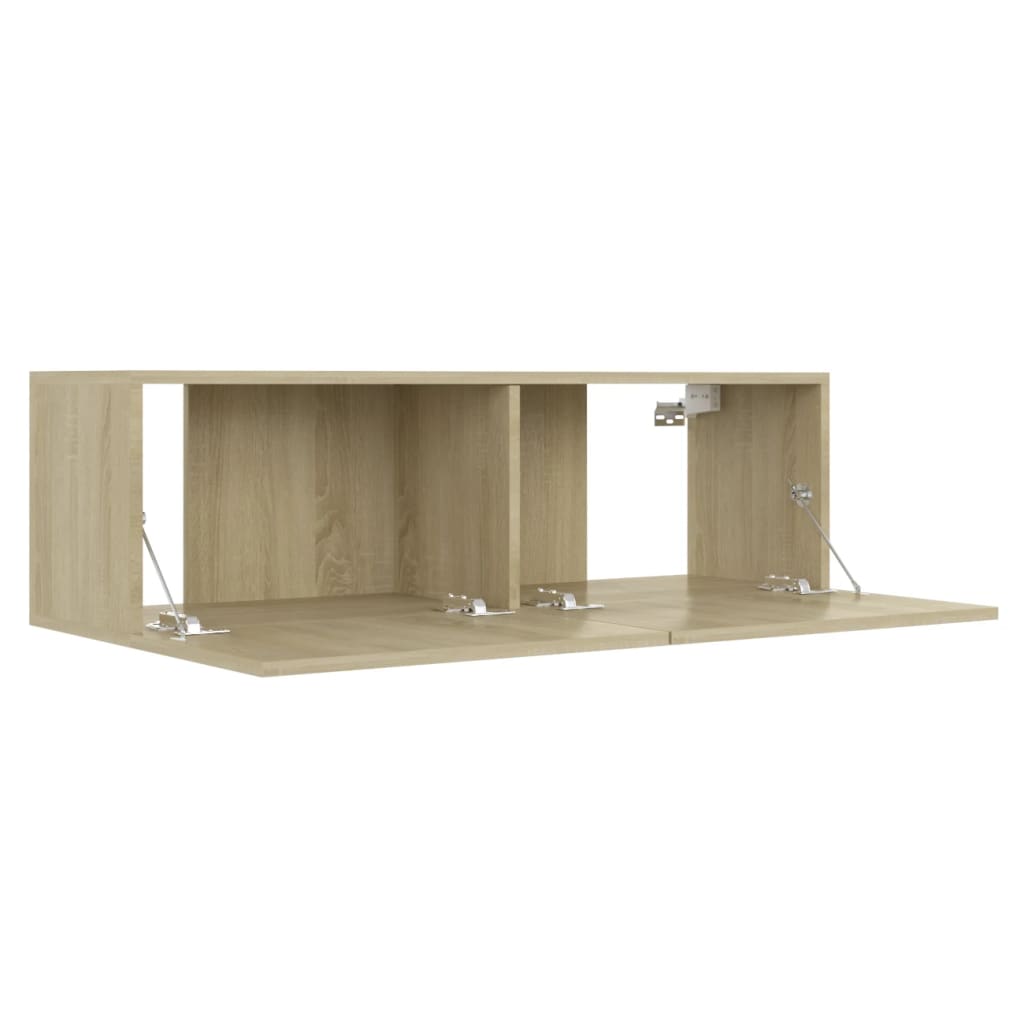 Tv-meubel 100x30x30 cm bewerkt hout sonoma eikenkleurig 100 x 30 x 30 cm Sonoma eiken