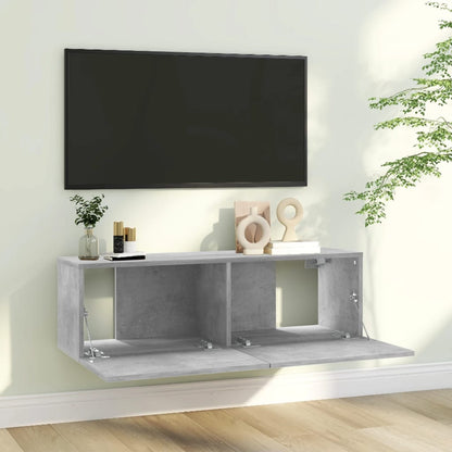 Tv-Meubel Bewerkt Hout 100 x 30 x 30 cm Betongrijs