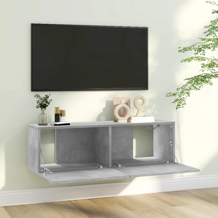 Tv-Meubel Bewerkt Hout 100 x 30 x 30 cm Betongrijs