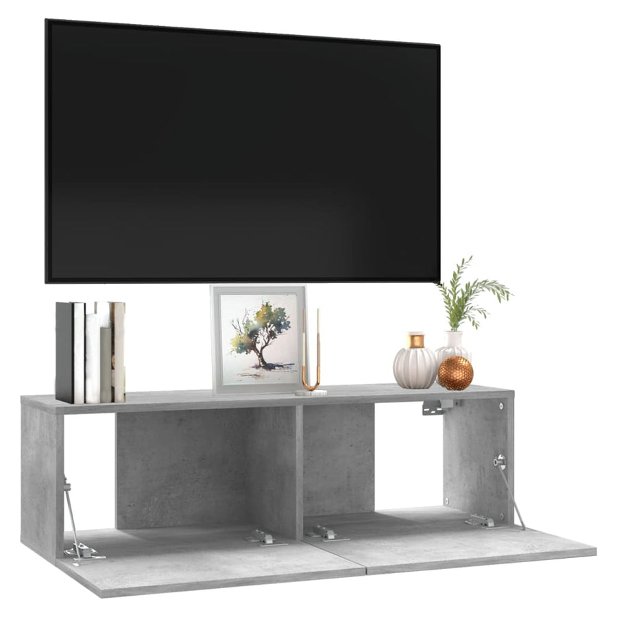 Tv-Meubel Bewerkt Hout 100 x 30 x 30 cm Betongrijs