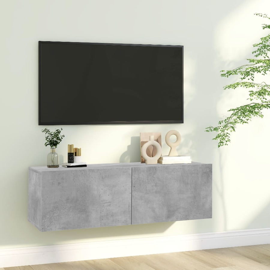 Tv-Meubel Bewerkt Hout 100 x 30 x 30 cm Betongrijs