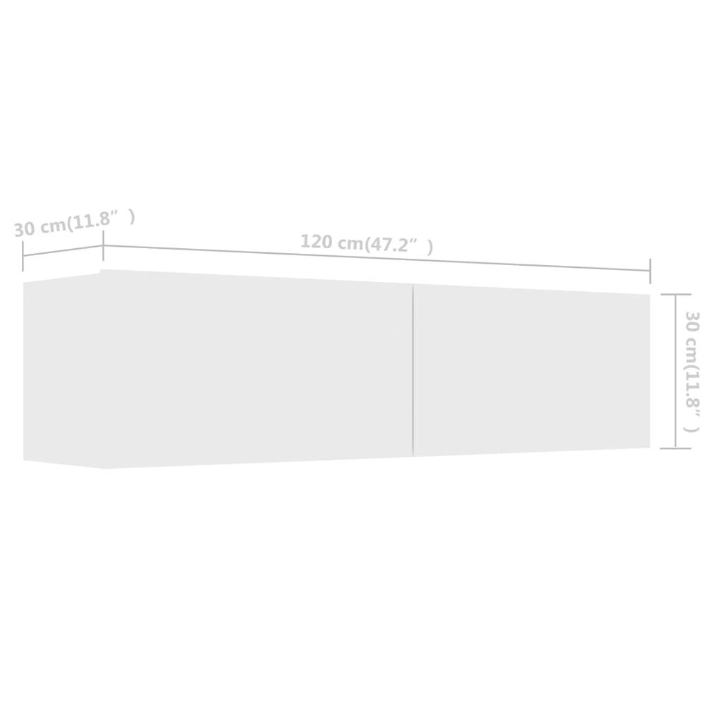 Tv-meubel 120x30x30 cm spaanplaat wit 120 x 30 x 30 cm Wit