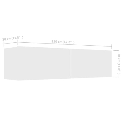 Tv-meubel 120x30x30 cm spaanplaat wit 120 x 30 x 30 cm Wit