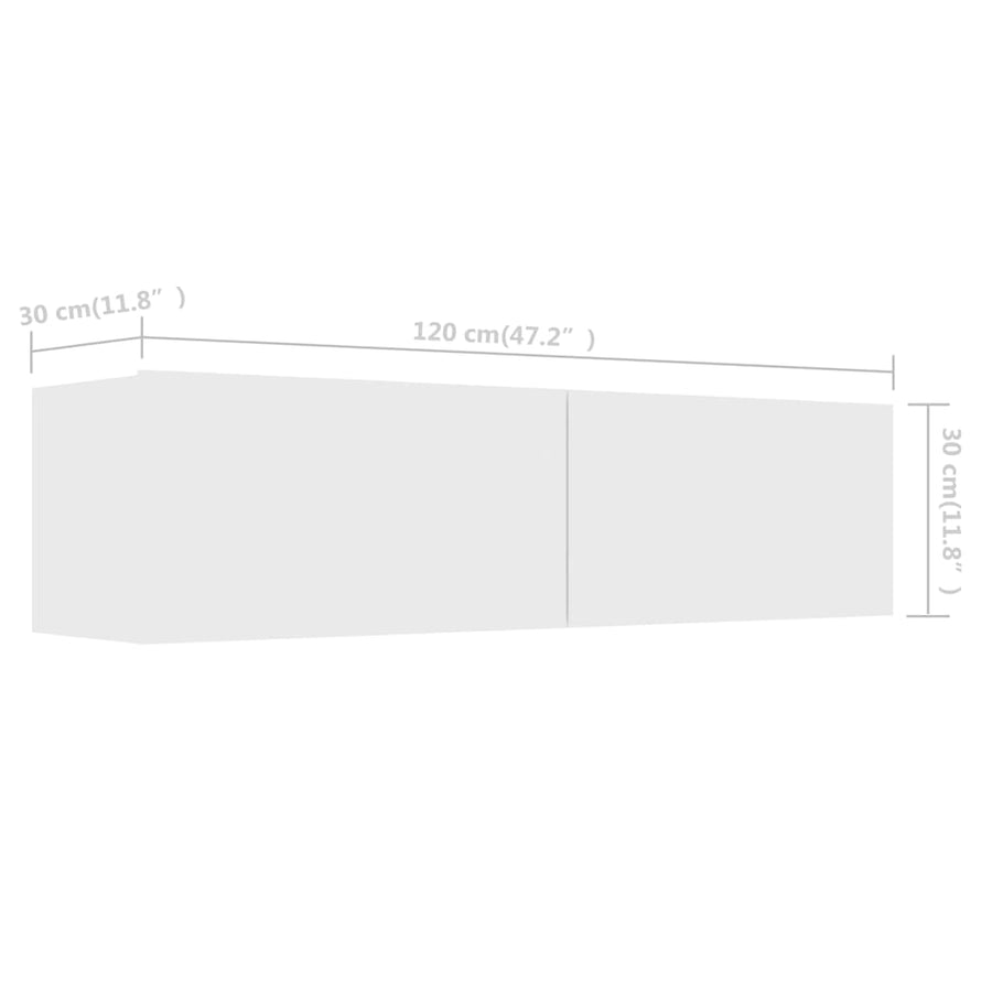 Tv-meubel 120x30x30 cm spaanplaat wit 120 x 30 x 30 cm Wit