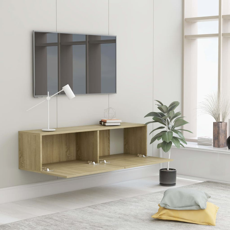 Tv-meubel 120x30x30 cm bewerkt hout sonoma eikenkleurig 120 x 30 x 30 cm Sonoma eiken