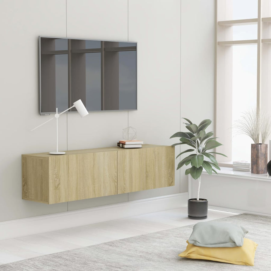 Tv-meubel 120x30x30 cm bewerkt hout sonoma eikenkleurig 120 x 30 x 30 cm Sonoma eiken