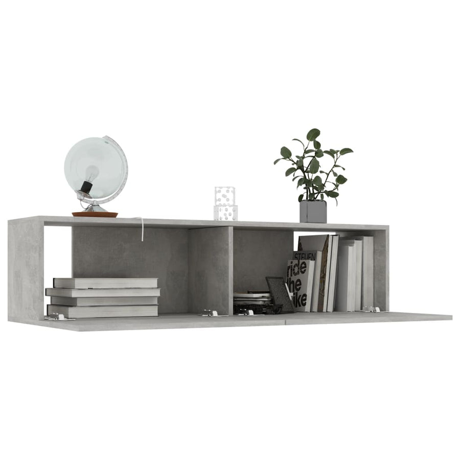 Tv-meubel 120x30x30 cm bewerkt hout betongrijs 120 x 30 x 30 cm Betongrijs