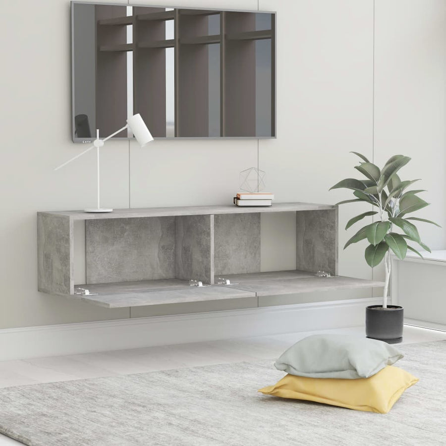 Tv-meubel 120x30x30 cm bewerkt hout betongrijs 120 x 30 x 30 cm Betongrijs