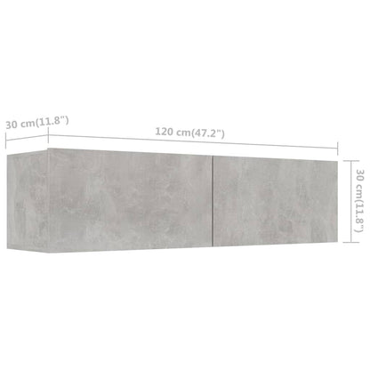 Tv-meubel 120x30x30 cm bewerkt hout betongrijs 120 x 30 x 30 cm Betongrijs