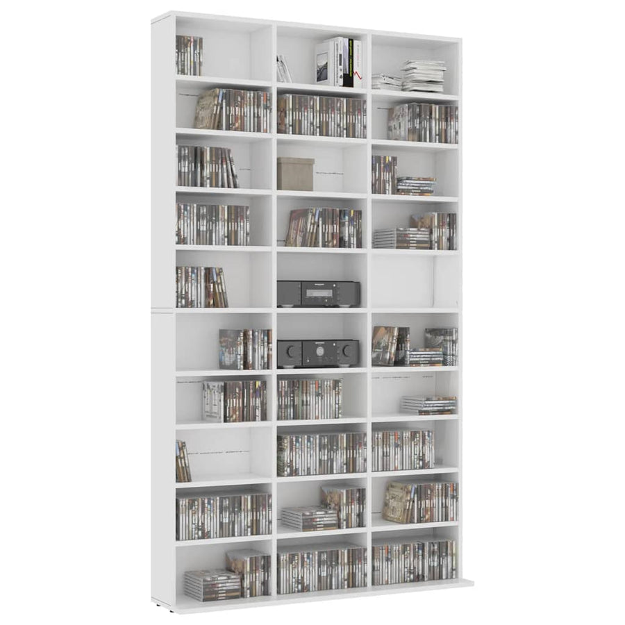 Cd-Kast 02X6X77,5 Cm Bewerkt Hout 102 x 16 x 177.5 cm Wit