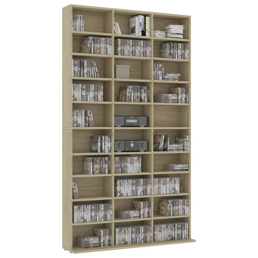 Cd-Kast 02X6X77,5 Cm Bewerkt Hout Kleurig 102 x 16 x 177.5 cm Sonoma eiken