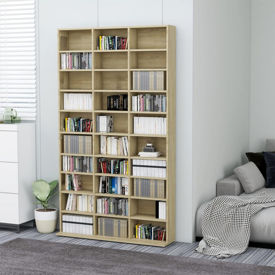 Cd-Kast 02X6X77,5 Cm Bewerkt Hout Kleurig 102 x 16 x 177.5 cm Sonoma eiken