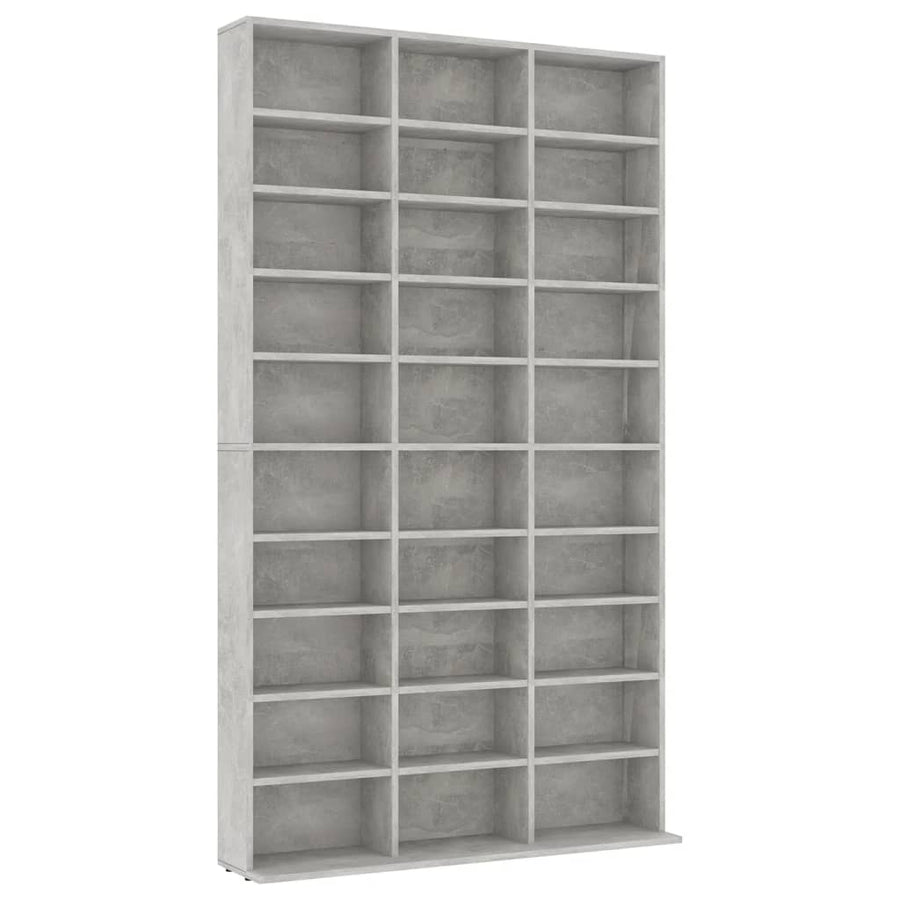 Cd-Kast 02X6X77,5 Cm Bewerkt Hout 102 x 16 x 177.5 cm Betongrijs