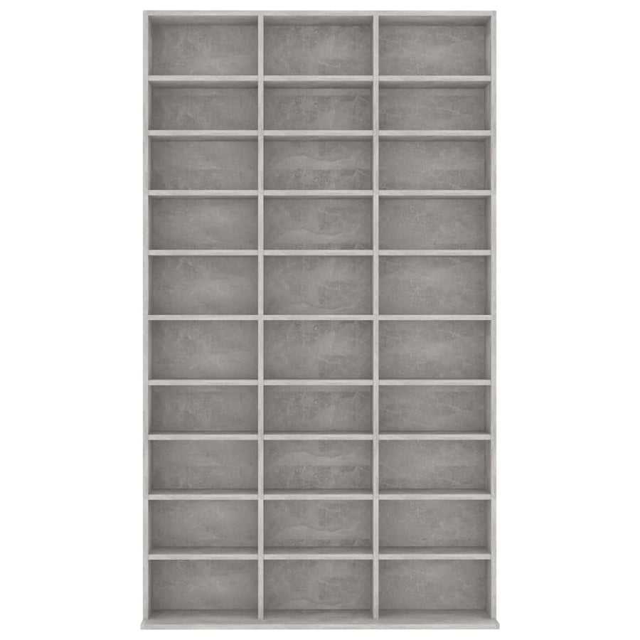 Cd-Kast 02X6X77,5 Cm Bewerkt Hout 102 x 16 x 177.5 cm Betongrijs