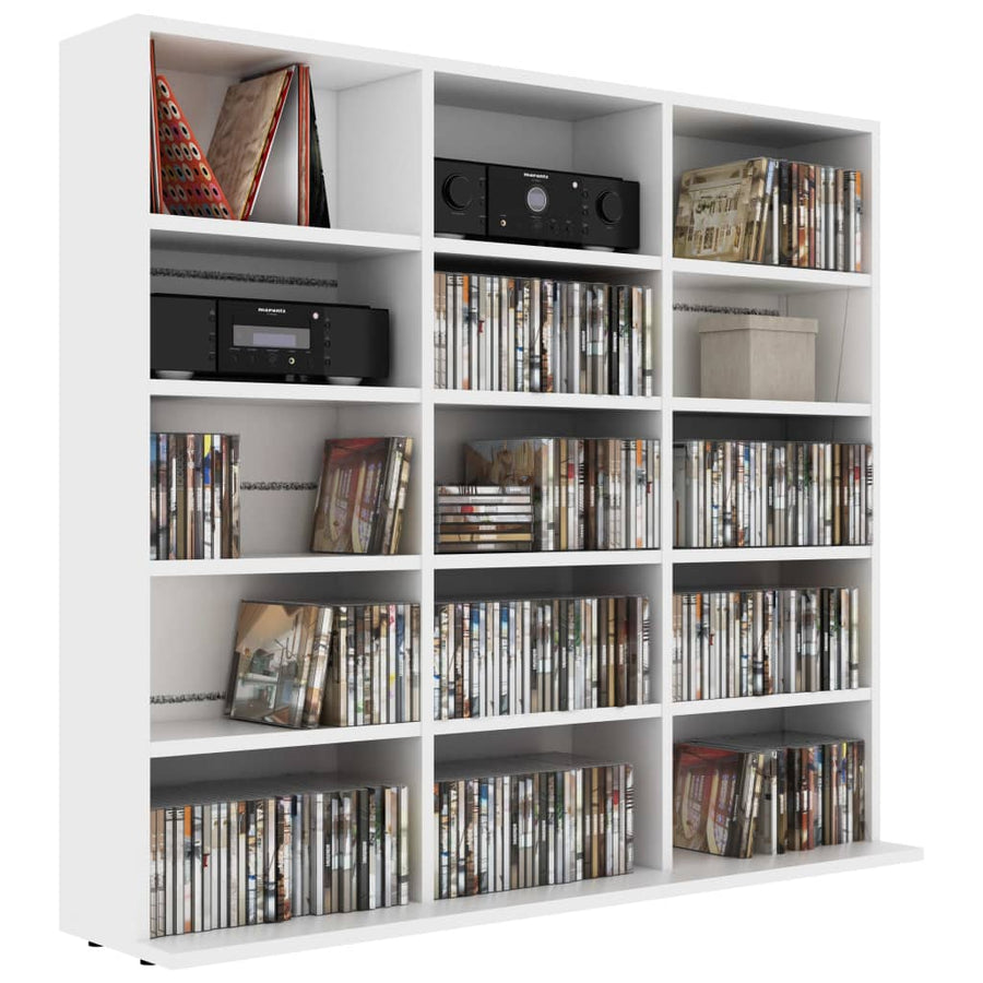 Cd-Kast 02X23X89,5 Cm Bewerkt Hout 102 x 23 x 89.5 cm Wit