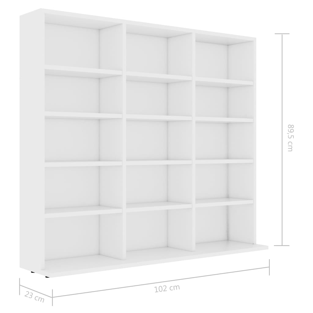 Cd-Kast 02X23X89,5 Cm Bewerkt Hout 102 x 23 x 89.5 cm Wit