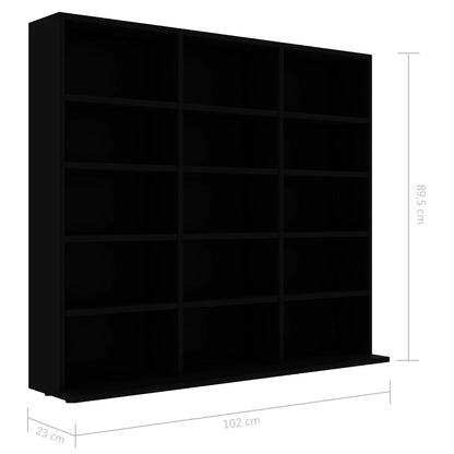 Cd-Kast 02X23X89,5 Cm Bewerkt Hout 102 x 23 x 89.5 cm Zwart
