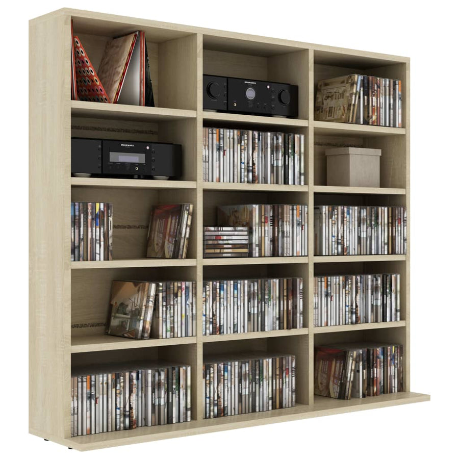 Cd-Kast 02X23X89,5 Cm Bewerkt Hout Kleurig 102 x 23 x 89.5 cm Sonoma eiken