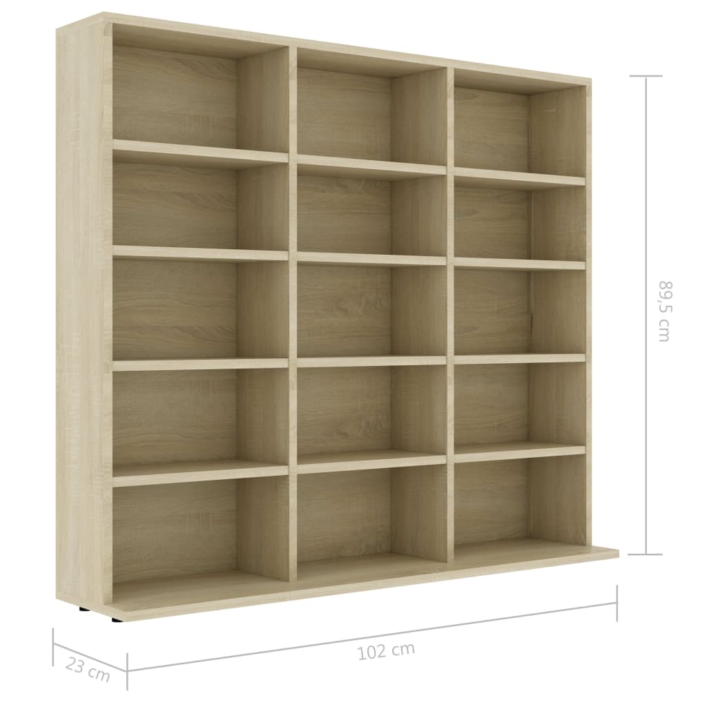 Cd-Kast 02X23X89,5 Cm Bewerkt Hout Kleurig 102 x 23 x 89.5 cm Sonoma eiken