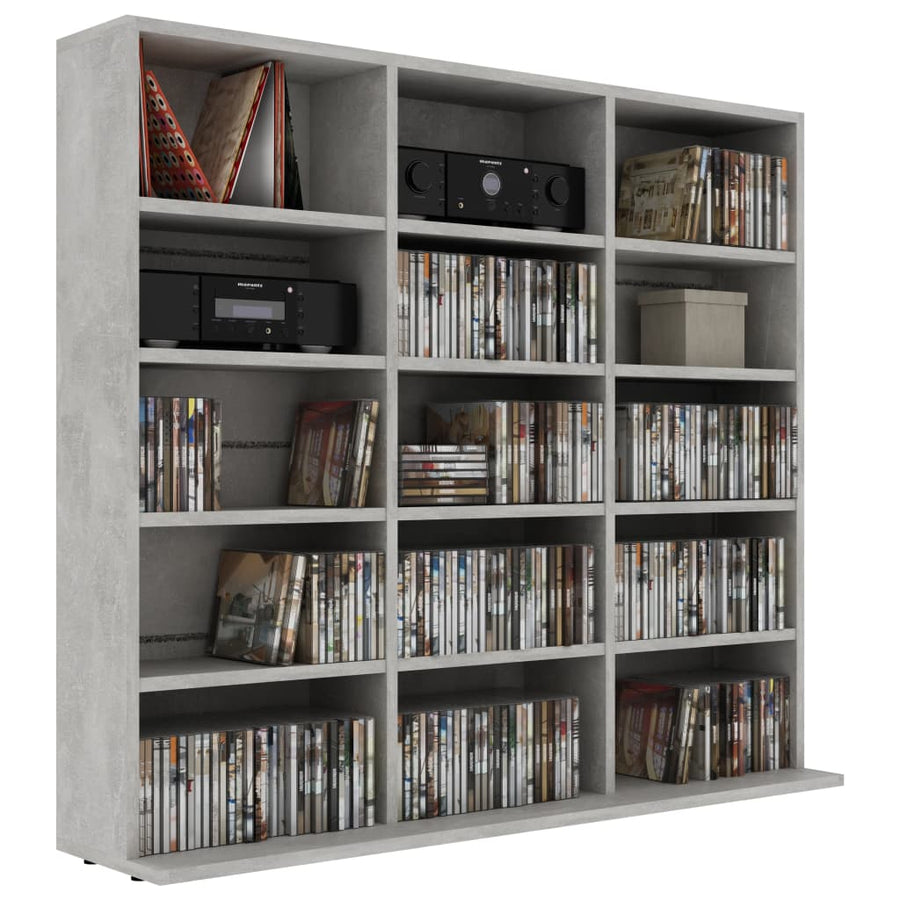 Cd-Kast 02X23X89,5 Cm Bewerkt Hout 102 x 23 x 89.5 cm Betongrijs