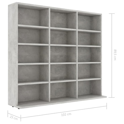 Cd-Kast 02X23X89,5 Cm Bewerkt Hout 102 x 23 x 89.5 cm Betongrijs