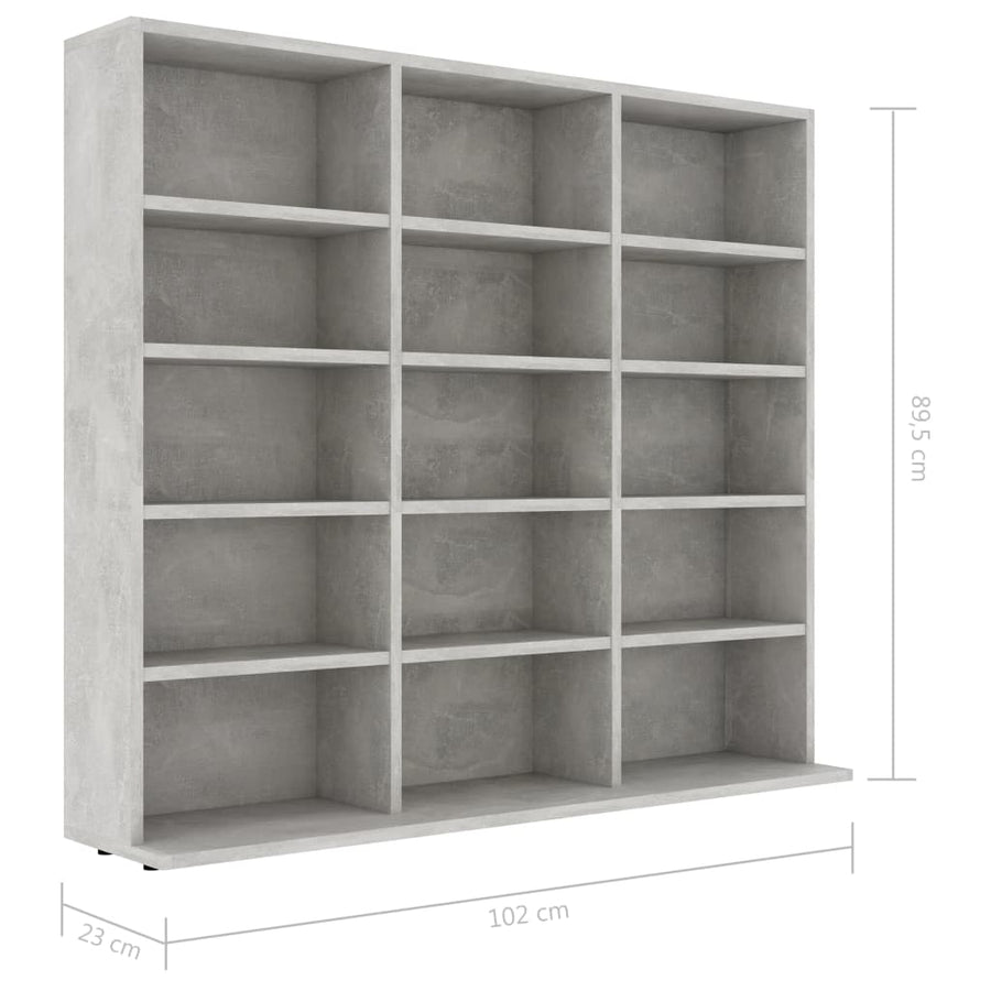 Cd-Kast 02X23X89,5 Cm Bewerkt Hout 102 x 23 x 89.5 cm Betongrijs