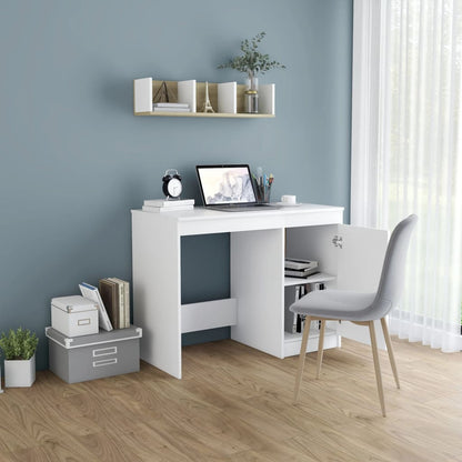 Bureau 100X50X76 Cm Bewerkt Hout Wit