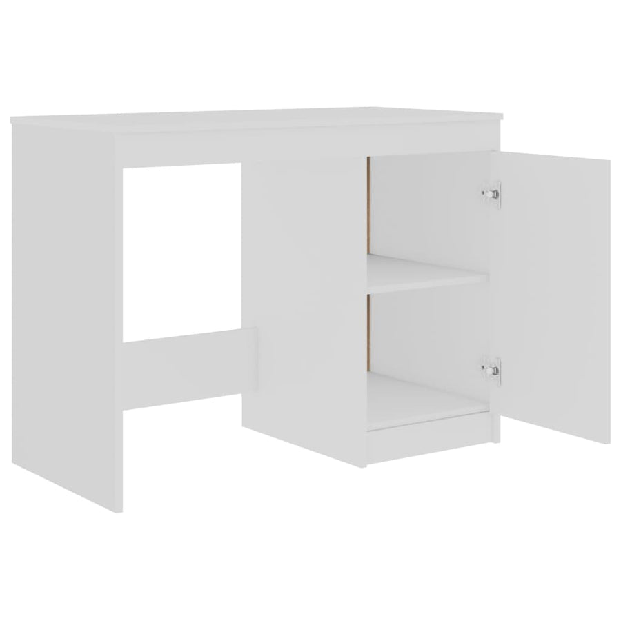 Bureau 100X50X76 Cm Bewerkt Hout Wit