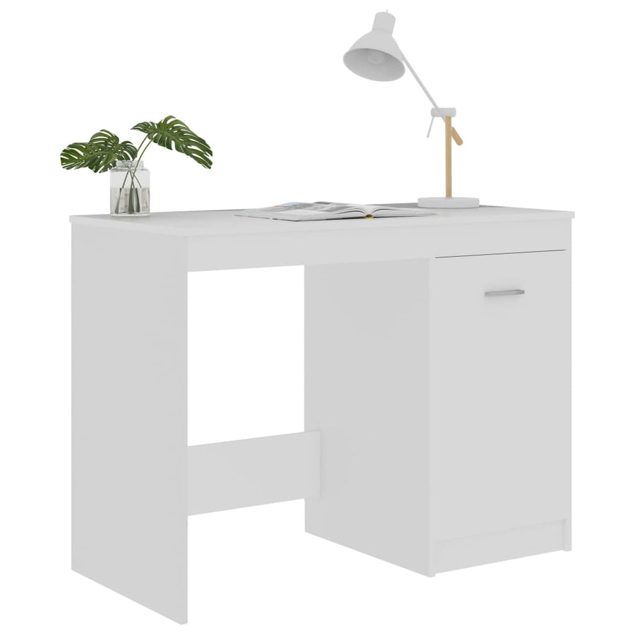 Bureau 100X50X76 Cm Bewerkt Hout Wit