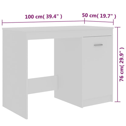 Bureau 100X50X76 Cm Bewerkt Hout Wit