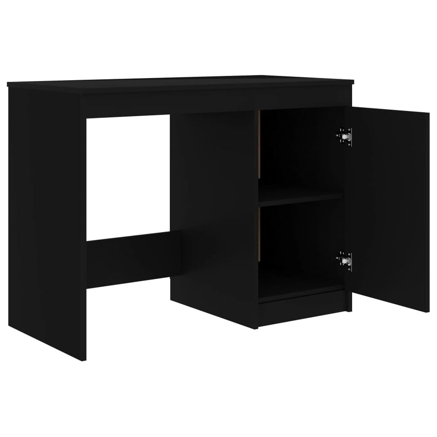 Bureau 100X50X76 Cm Bewerkt Hout Zwart