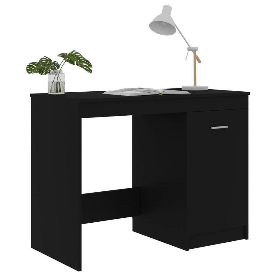 Bureau 100X50X76 Cm Bewerkt Hout Zwart