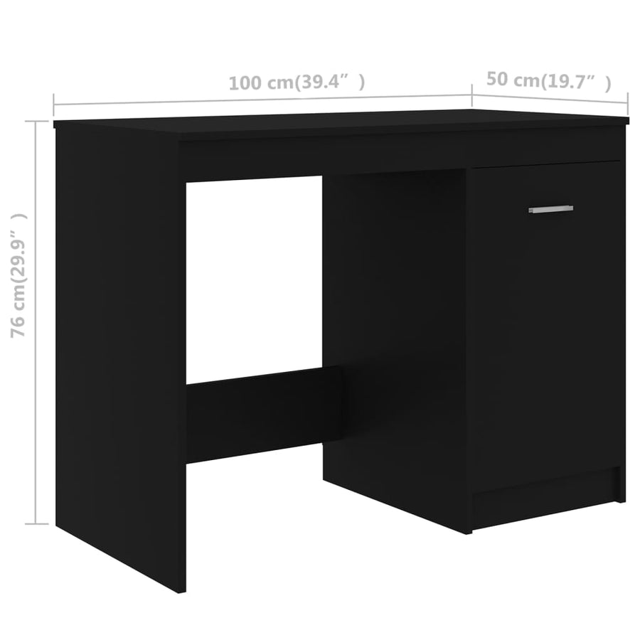 Bureau 100X50X76 Cm Bewerkt Hout Zwart