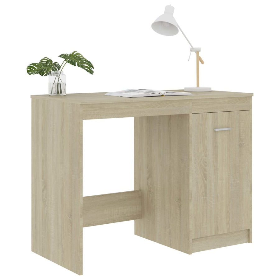 Bureau 100X50X76 Cm Bewerkt Hout Kleurig Sonoma eiken