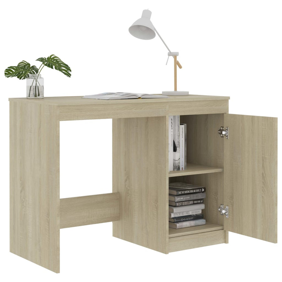 Bureau 100X50X76 Cm Bewerkt Hout Kleurig Sonoma eiken