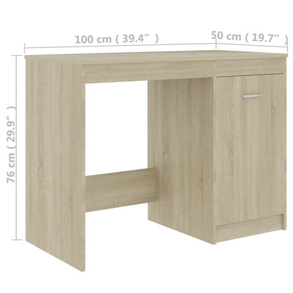 Bureau 100X50X76 Cm Bewerkt Hout Kleurig Sonoma eiken