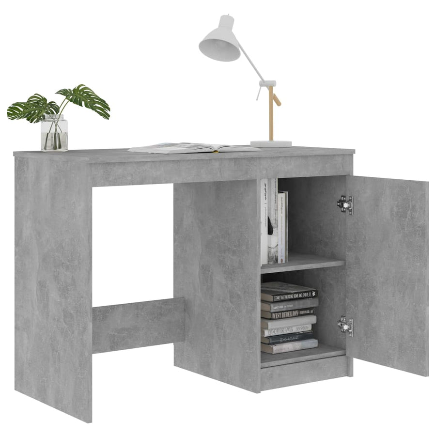 Bureau 100X50X76 Cm Bewerkt Hout Betongrijs