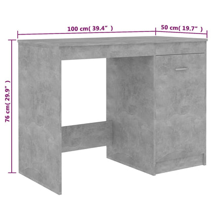 Bureau 100X50X76 Cm Bewerkt Hout Betongrijs
