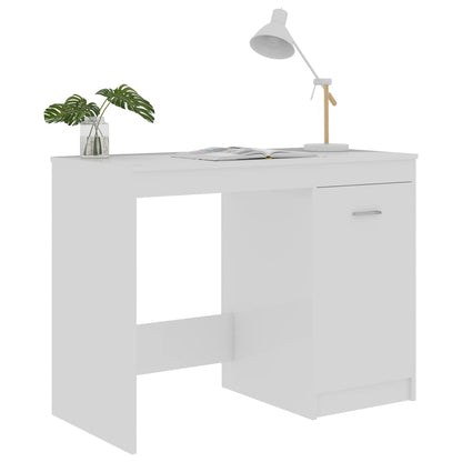 Bureau 100X50X76 Cm Bewerkt Hout Hoogglans wit