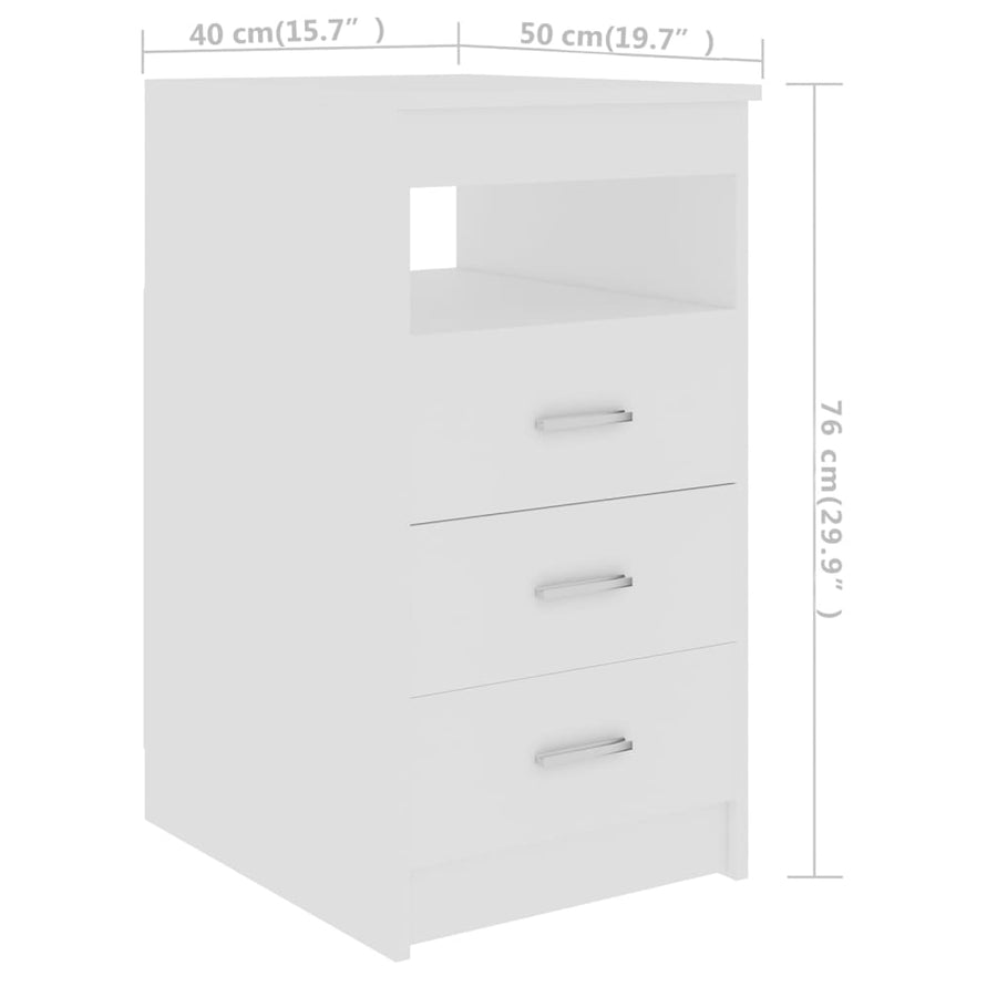 Ladekast 40X50X76 Cm Bewerkt Hout Wit
