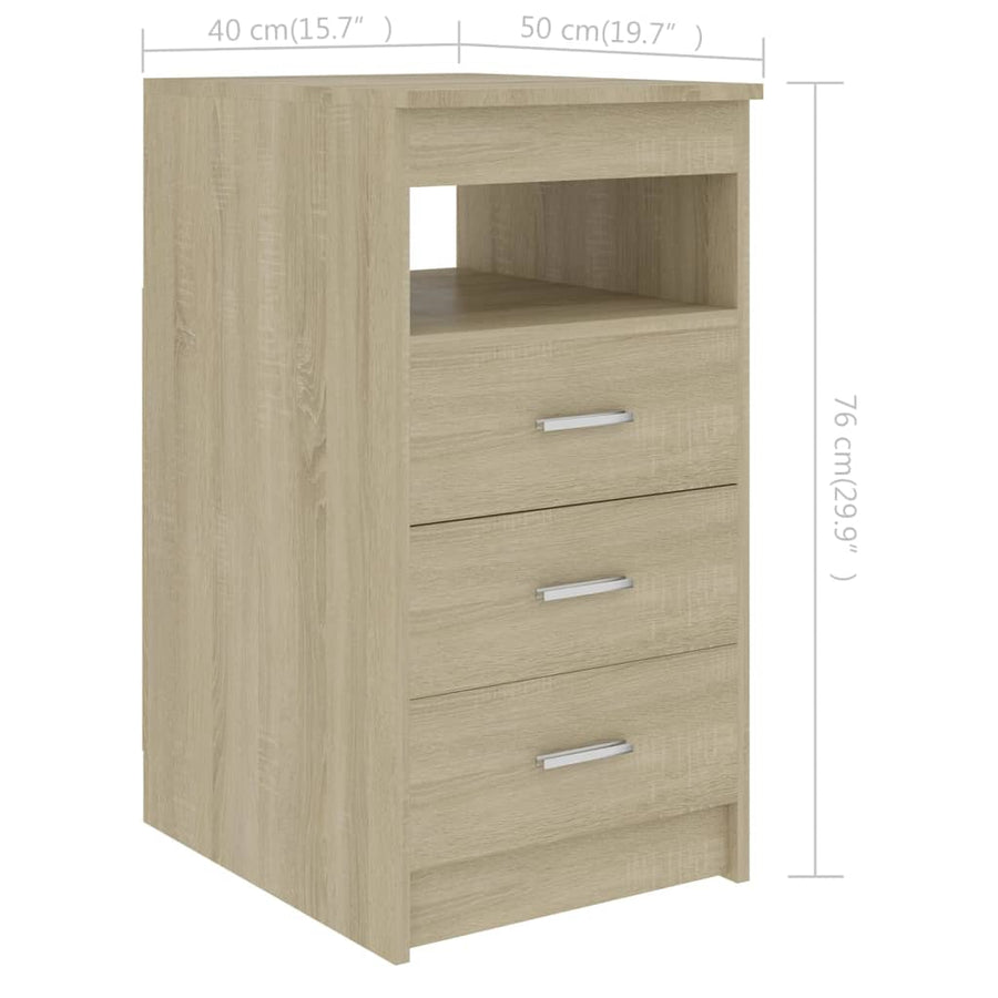 Ladekast 40X50X76 Cm Bewerkt Hout Kleurig Sonoma eiken