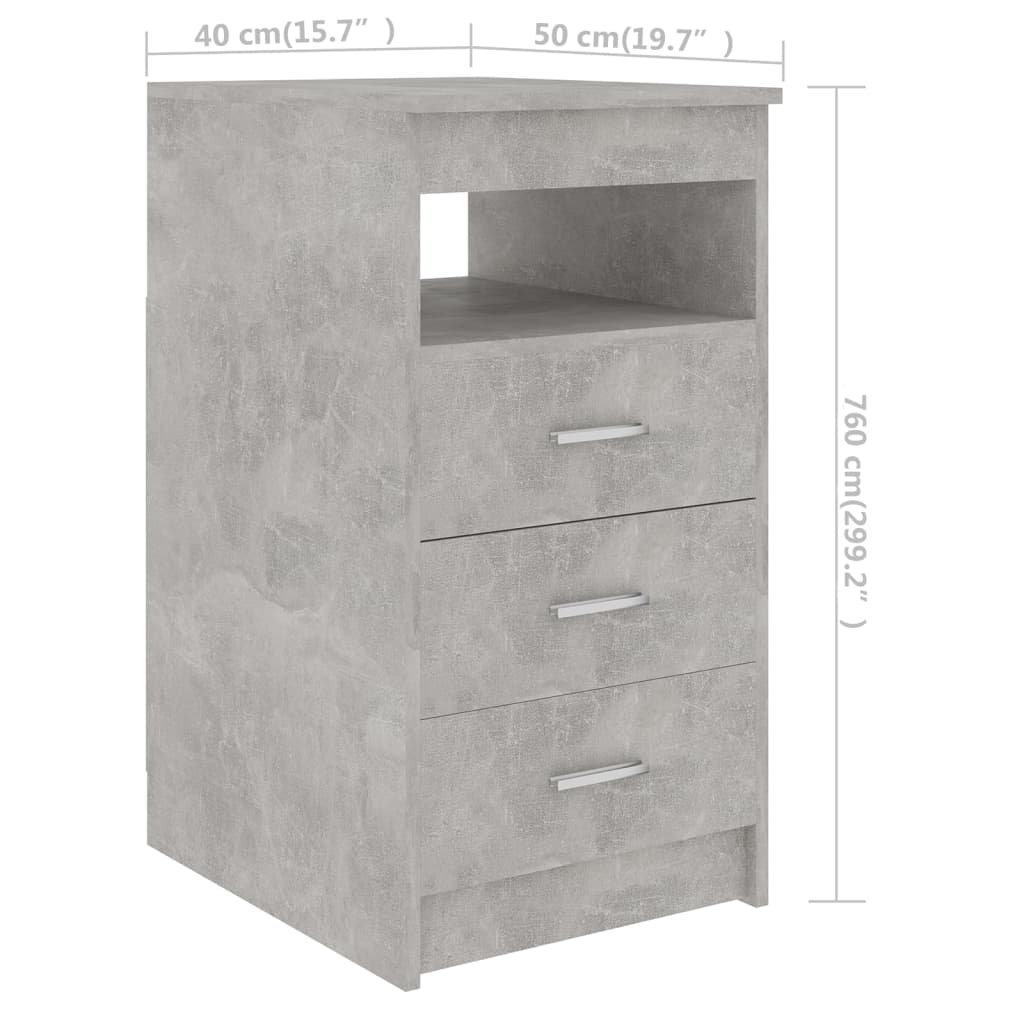 Ladekast 40X50X76 Cm Bewerkt Hout Betongrijs