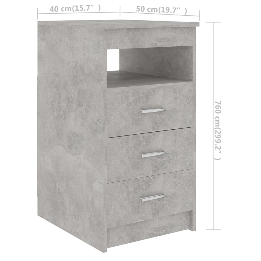 Ladekast 40X50X76 Cm Bewerkt Hout Betongrijs