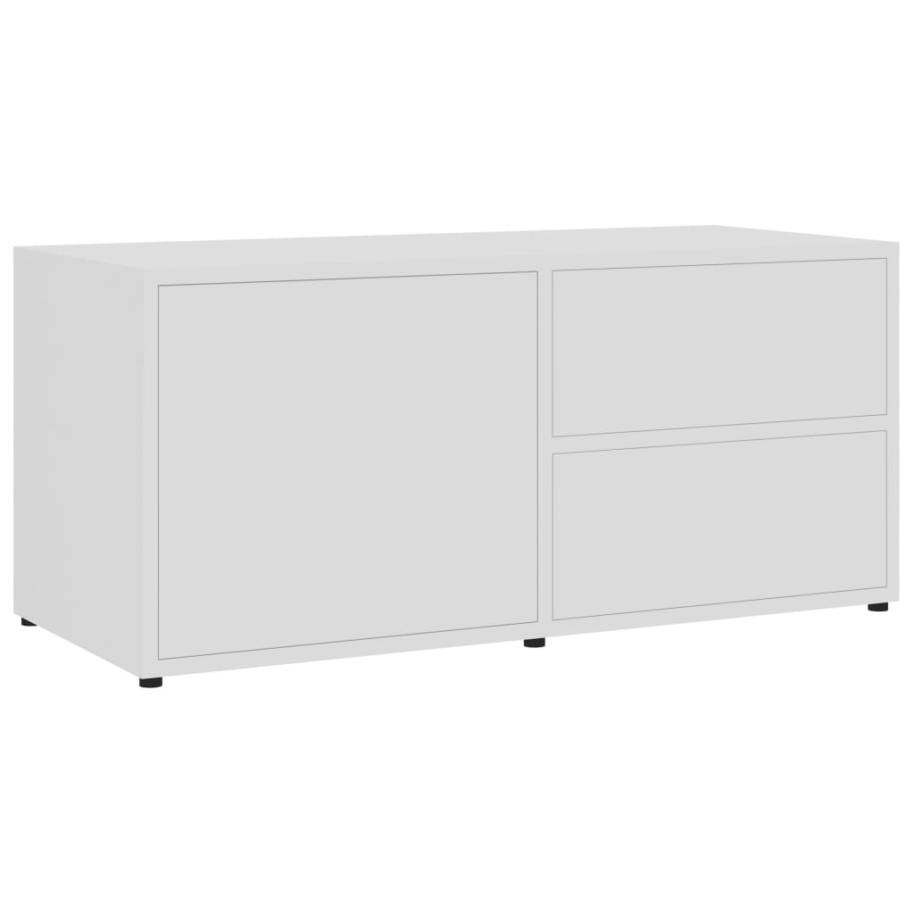 Tv-Meubel 80X34X36 Cm Bewerkt Hout Wit