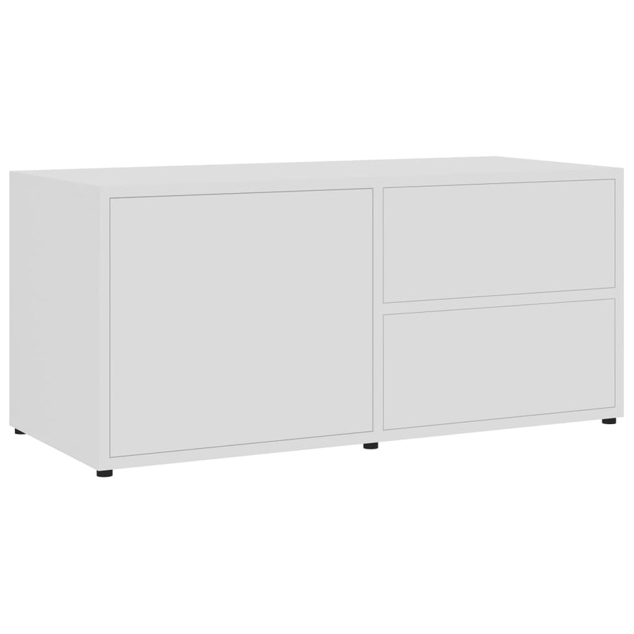 Tv-Meubel 80X34X36 Cm Bewerkt Hout Wit
