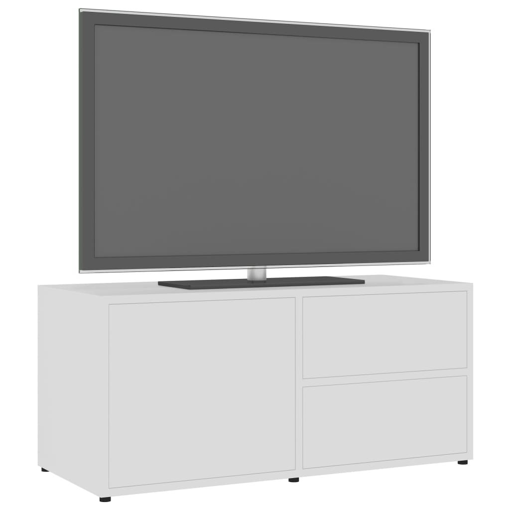 Tv-Meubel 80X34X36 Cm Bewerkt Hout Wit