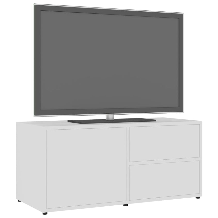 Tv-Meubel 80X34X36 Cm Bewerkt Hout Wit