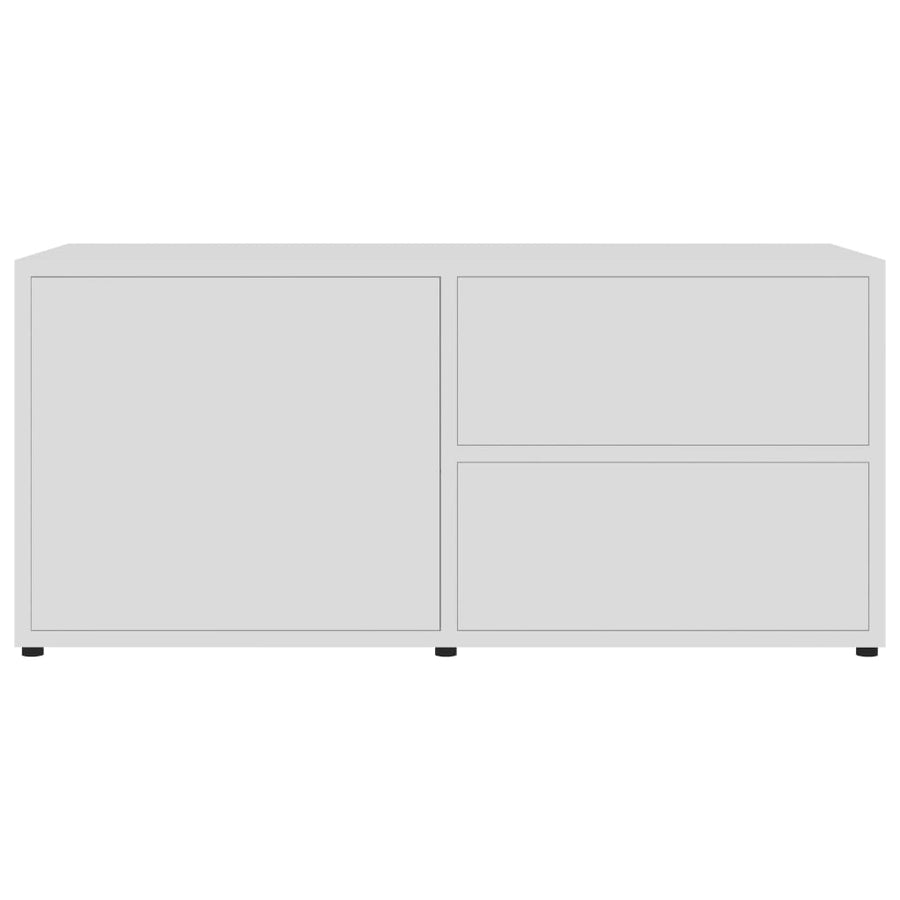 Tv-Meubel 80X34X36 Cm Bewerkt Hout Wit