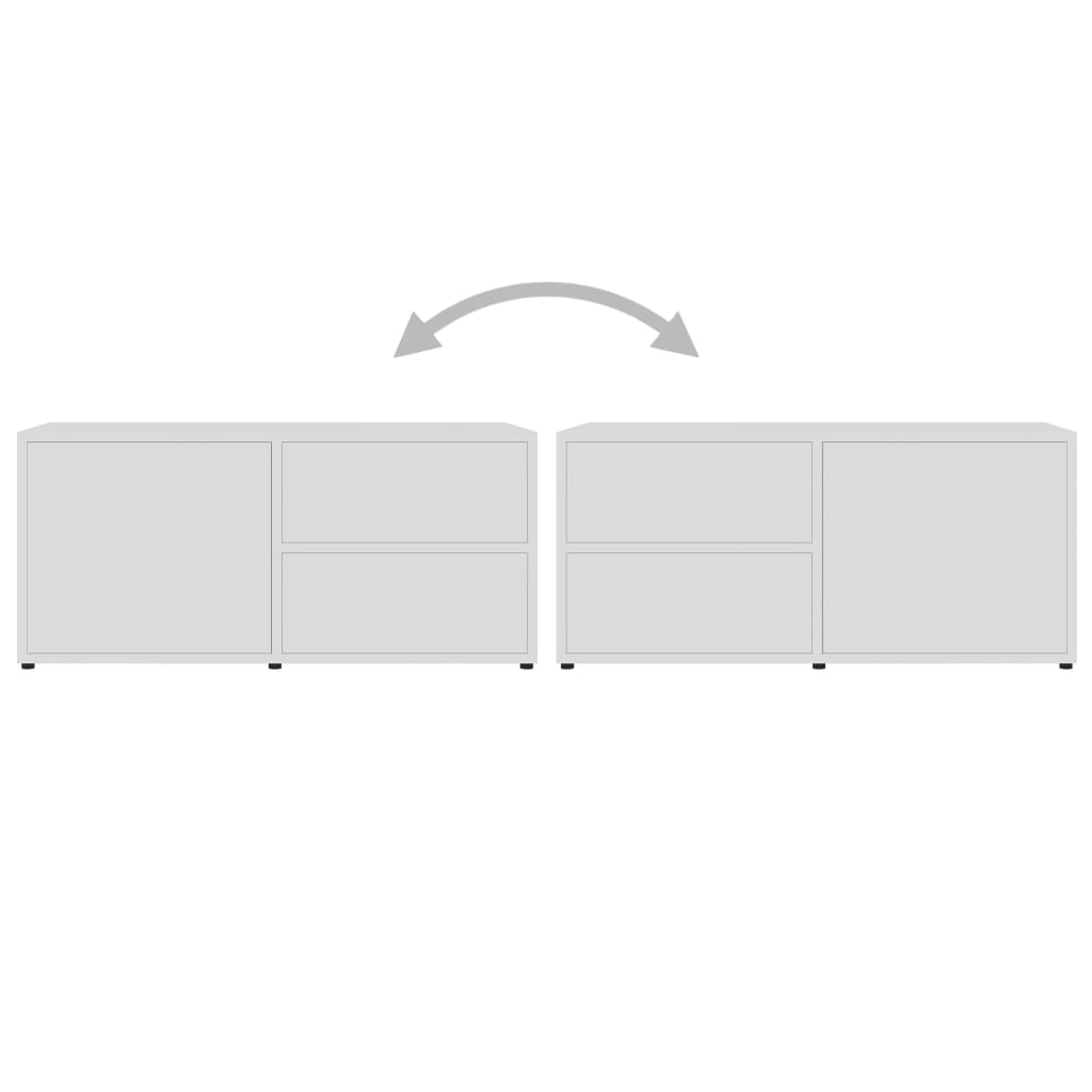 Tv-Meubel 80X34X36 Cm Bewerkt Hout Wit